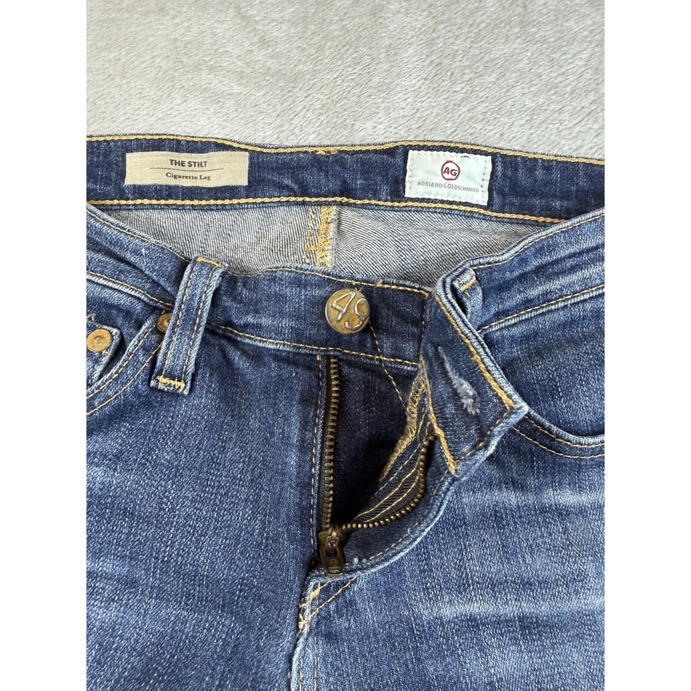 AG Adriano Goldschmied Jean Women's 24r The Stilt Cigarette Leg Blue Whisker USA - Picture 5 of 13